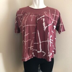 Anthropologie Mauve Abstract Blouse
